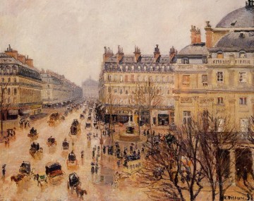  lluvia Obras - place du théâtre francais efecto lluvia Camille Pissarro parisino